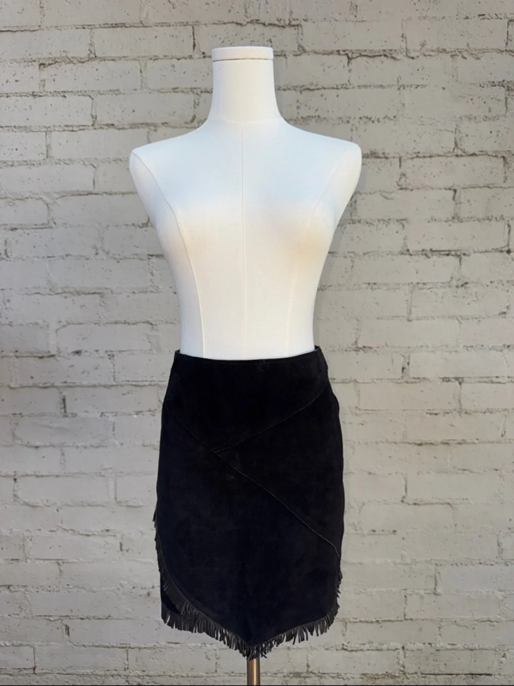 Maje Envela Black Suede Fringe Skirt Size 4 (estimated) - Picture 5 of 16